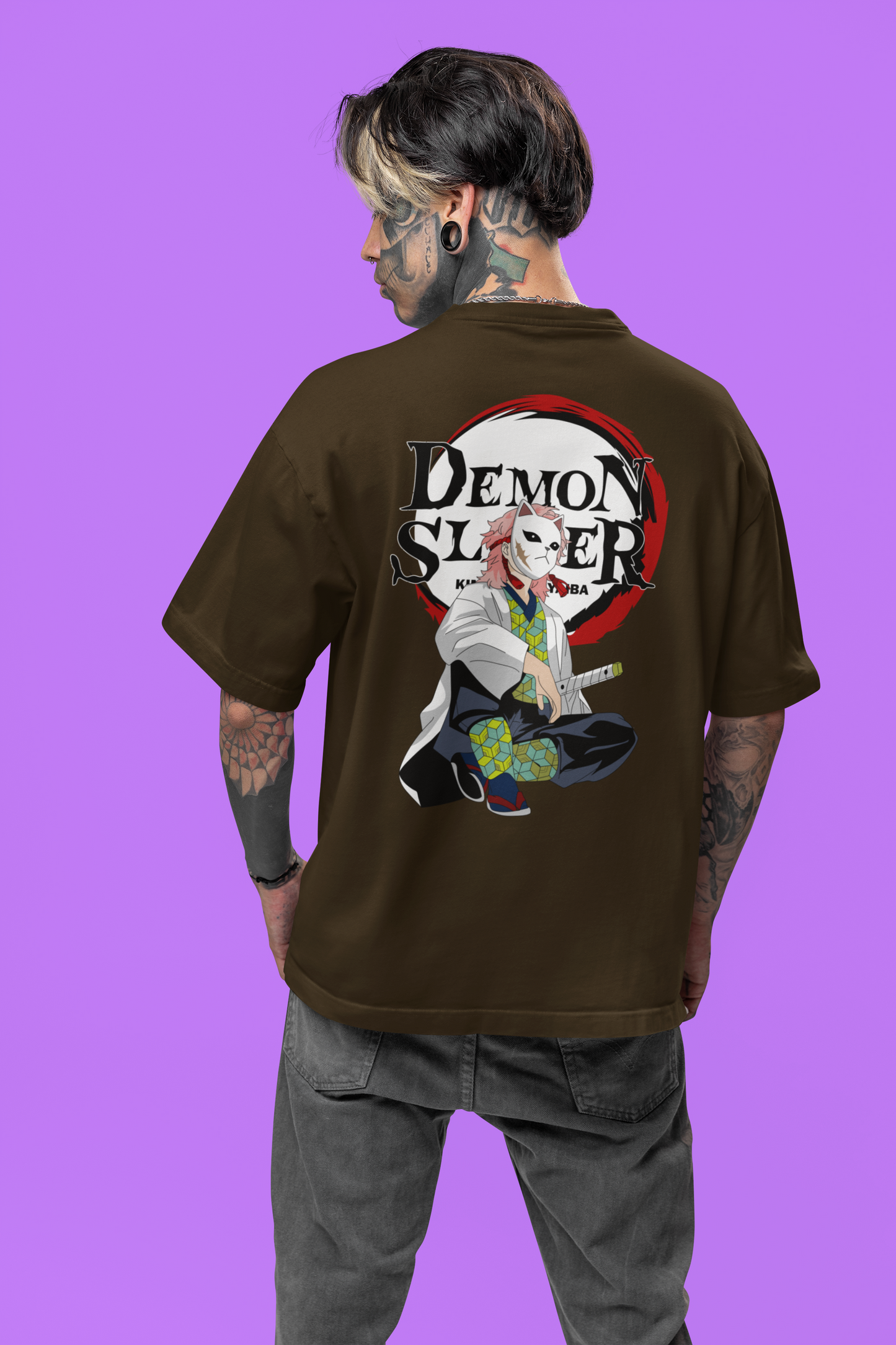 Men's Demon Slayer Inspired Sabito Battle Oversized T-shirt