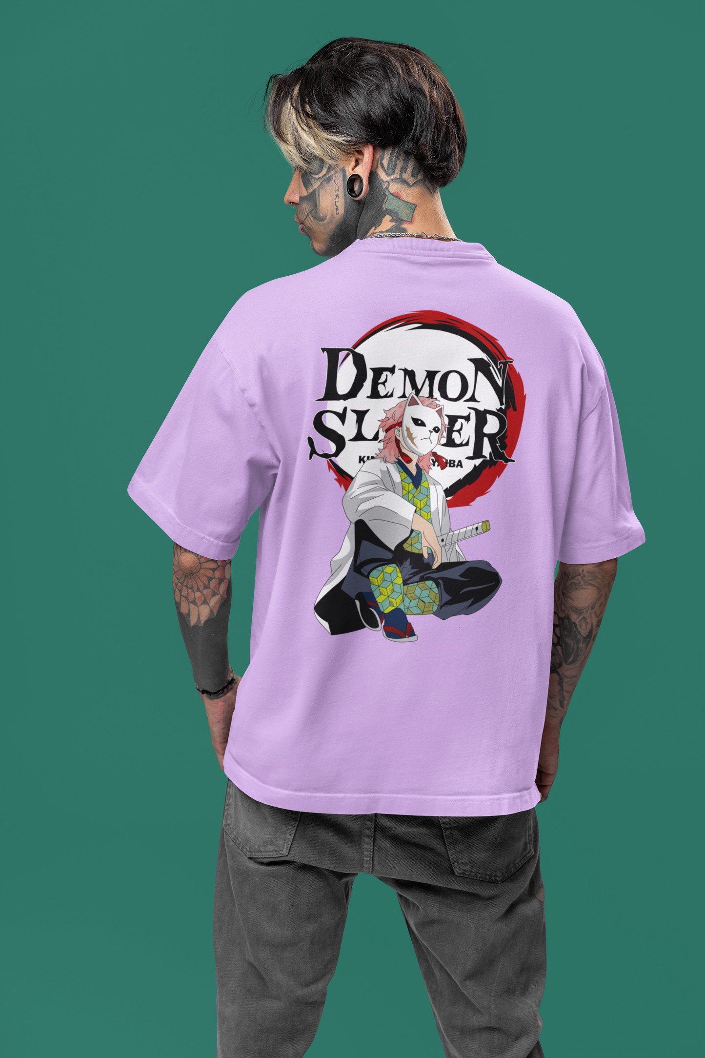 Men's Demon Slayer Inspired Sabito Battle Oversized T-shirt