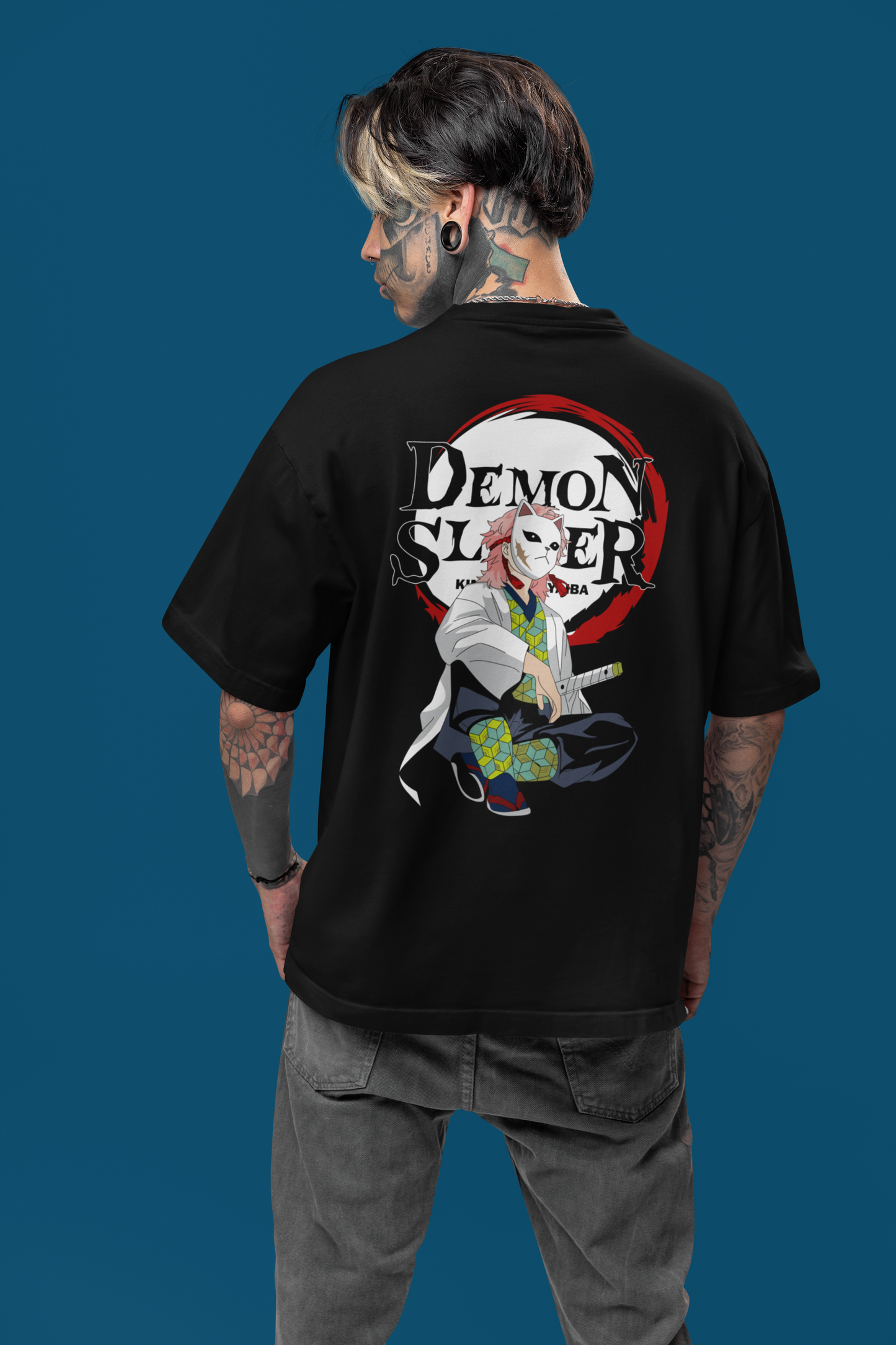Men's Demon Slayer Inspired Sabito Battle Oversized T-shirt