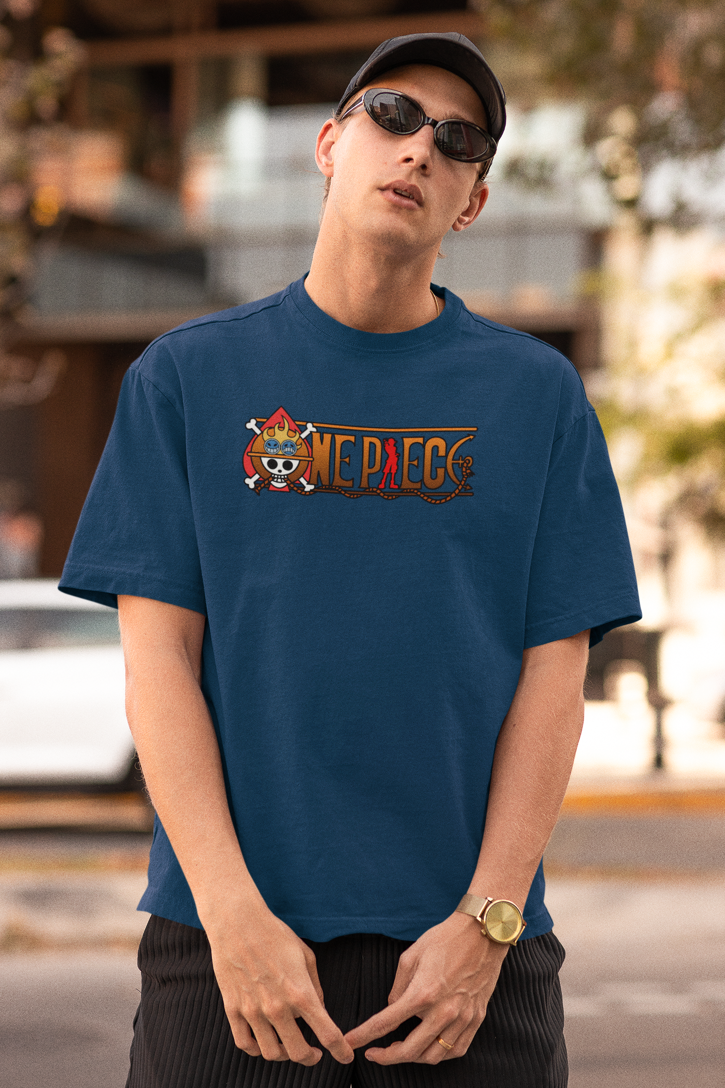One Piece Fire Fist Ace Anime Oversized Graphic T-Shirt