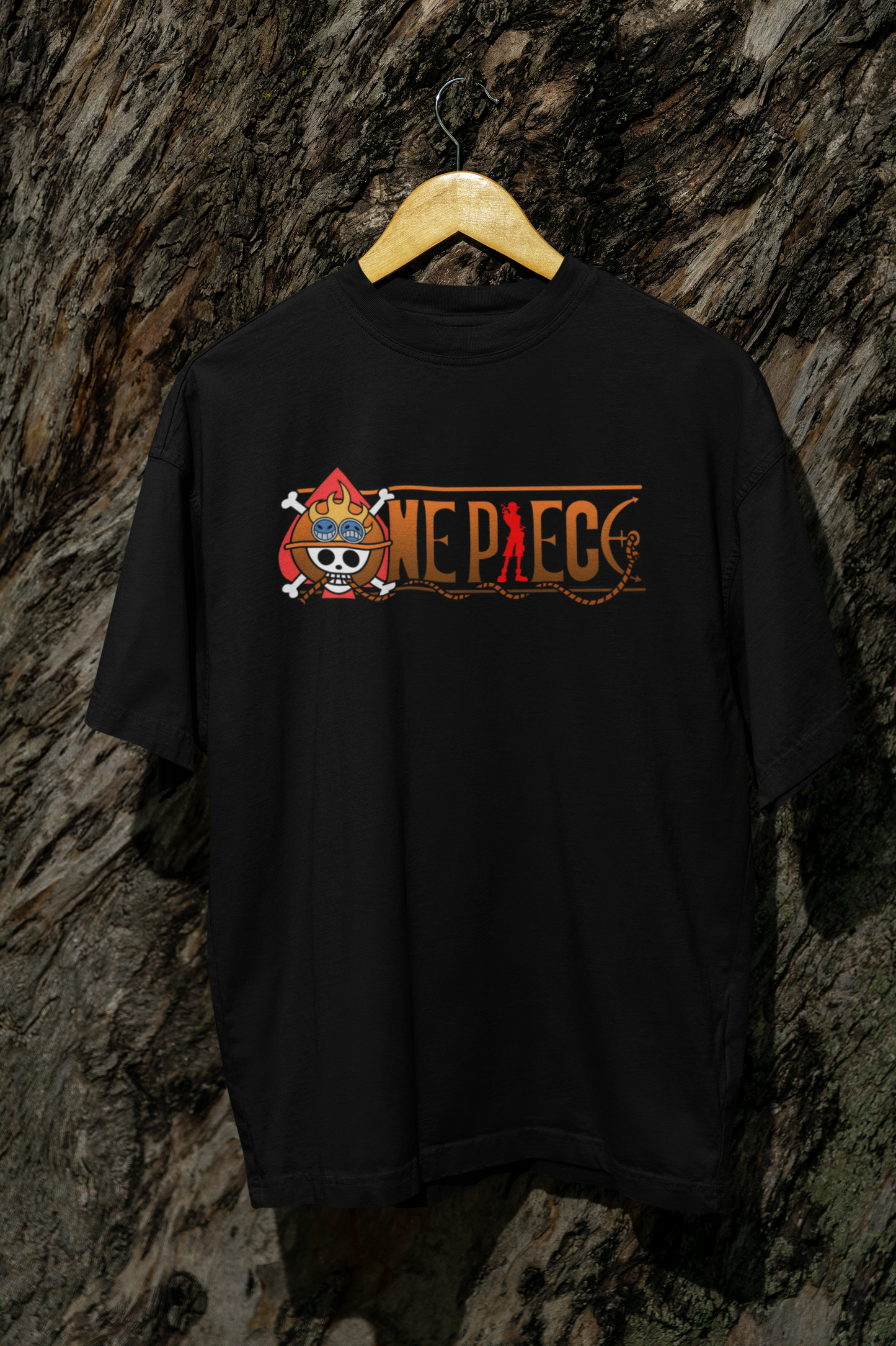 One Piece Fire Fist Ace Anime Oversized Graphic T-Shirt