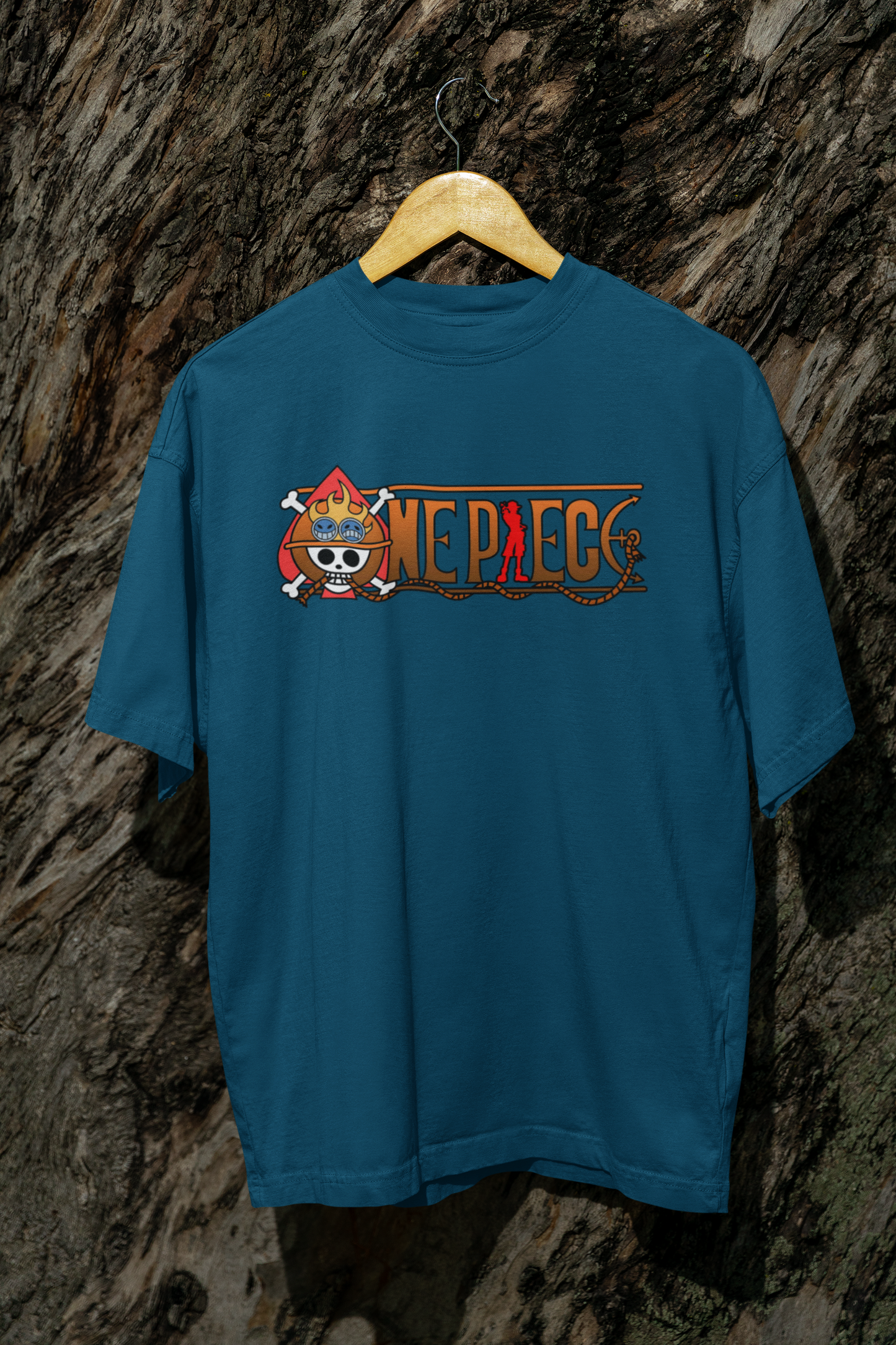 One Piece Fire Fist Ace Anime Oversized Graphic T-Shirt