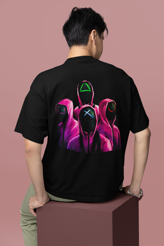 Men's Squid Game Oversized T-shirt Back Design