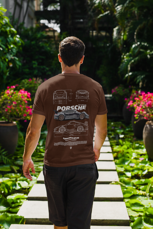 Porsche 911 GT3 RS Blueprint Regular Wear T-Shirt - Car Enthusiast Tee