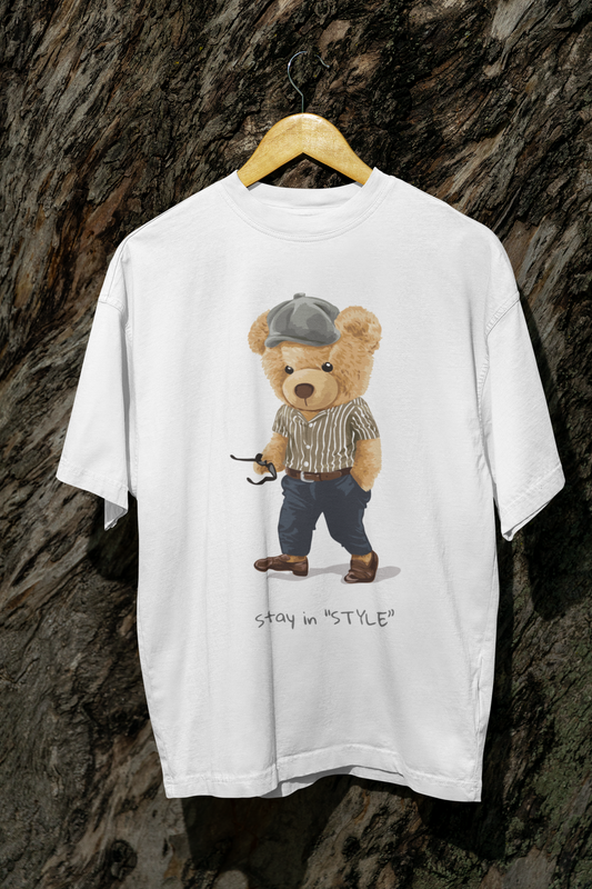 Retro Vibes – Dapper Teddy Oversized T-Shirt