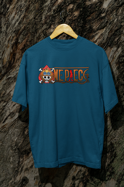 One Piece Fire Fist Ace Anime Oversized Graphic T-Shirt
