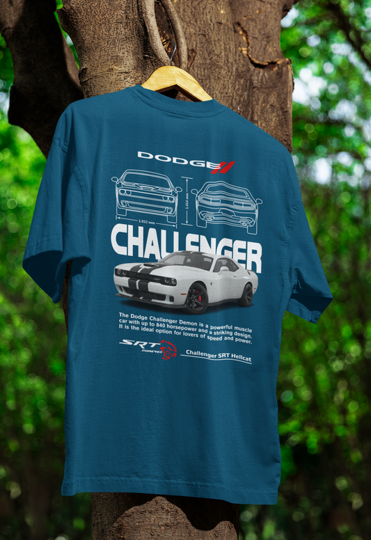Men's Dodge Challenger SRT Hellcat Muscle Car Oversized T-shirt