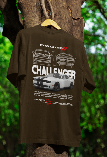 Men's Dodge Challenger SRT Hellcat Muscle Car Oversized T-shirt