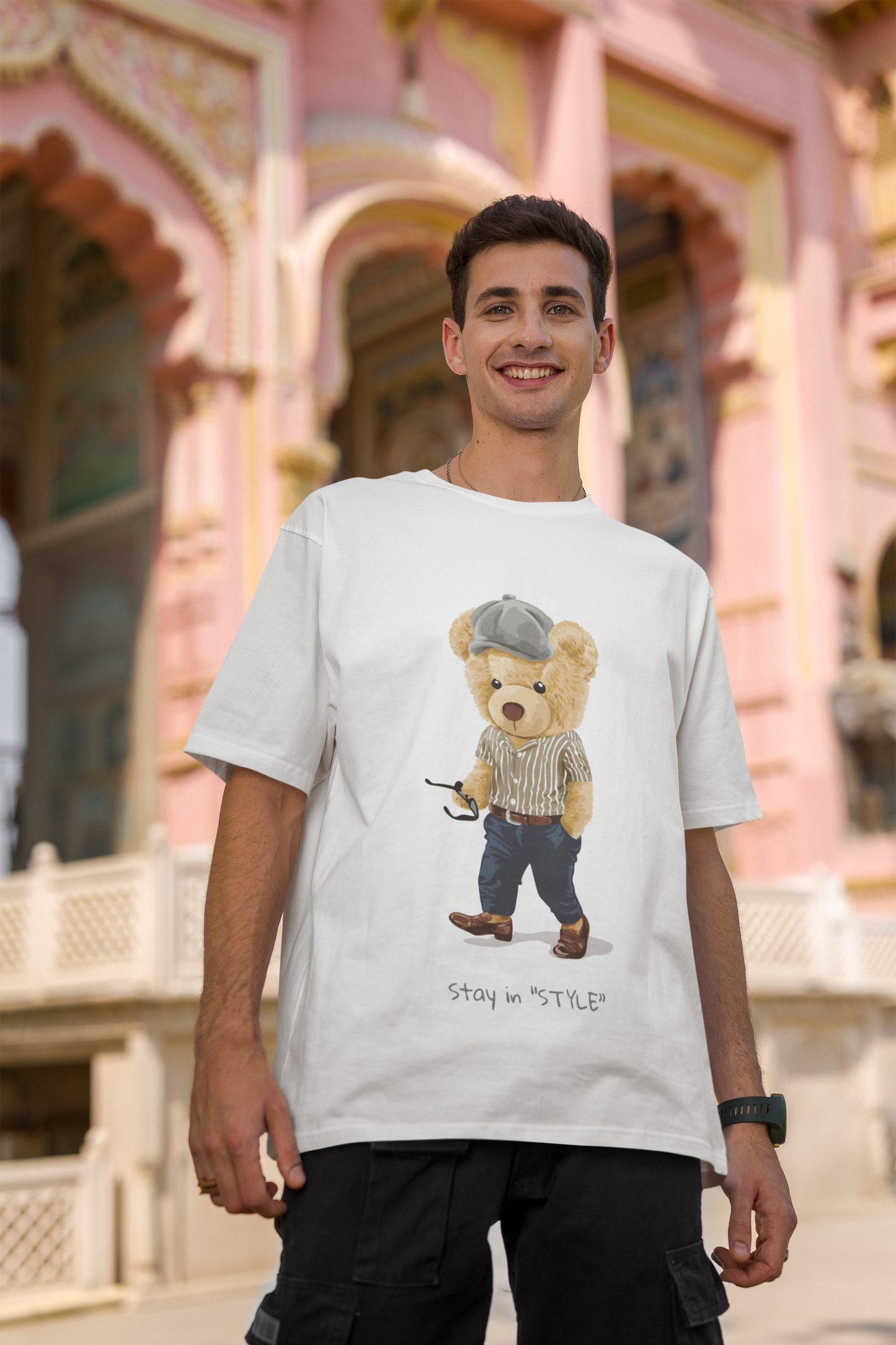 Retro Vibes – Dapper Teddy Oversized T-Shirt