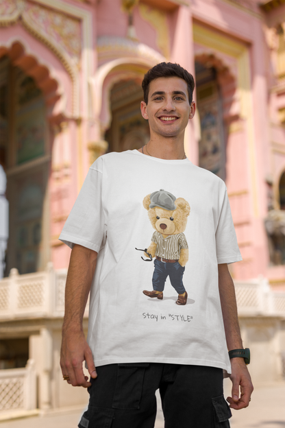 Retro Vibes – Dapper Teddy Oversized T-Shirt